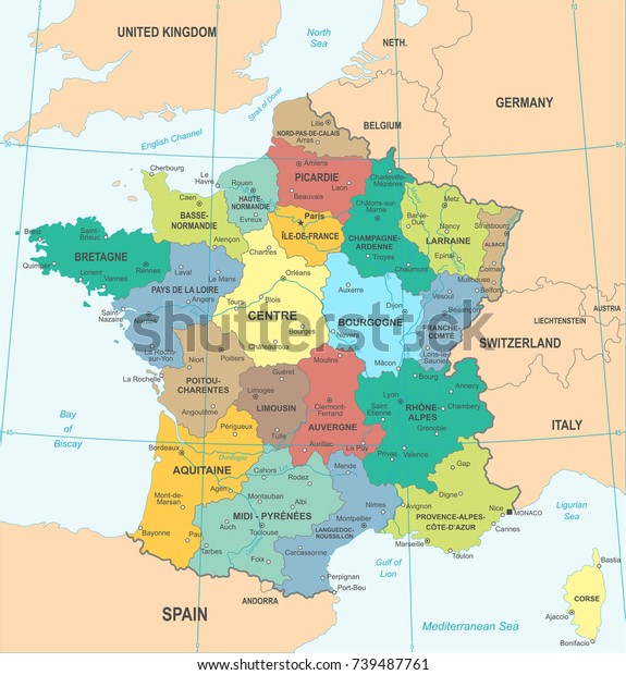 France Map Detailed Vector Illustration Stock Vector (Royalty Free ...