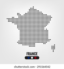 France Map Dot,vector Eps10