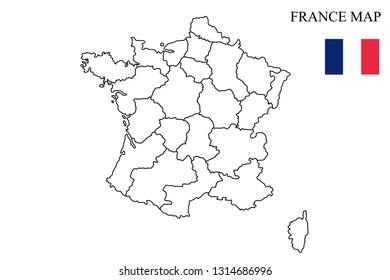 france map drawing, france map vector illustration, france map, france flag and map


