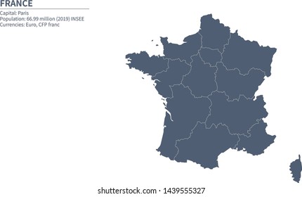 france map in european. infographic vector of france map