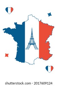 France Map - France Flag