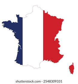 France Map Flag design illustration free editable for design template of Europe Country material