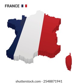 France Map Flag design illustration free editable for design template of Europe Country material