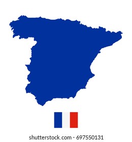France map and flag. Flat vector illustration EPS 10
