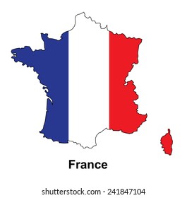 France Map And Flag France Map Flag Inside France Map: Vector De Stock (Libre De Regalías)  241847104 | Shutterstock