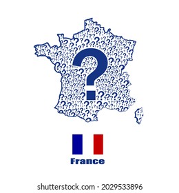 France map flag made from question mark.