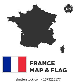 France map with France flag vector design