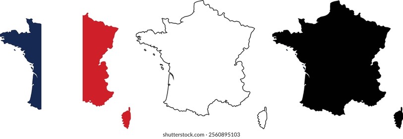 France map flag vector stock