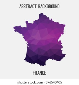 France map in geometric polygonal style.Abstract tessellation,modern design background. Vector illustration EPS8