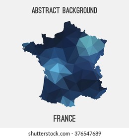 France map in geometric polygonal style.Abstract tessellation,modern design background. Vector illustration EPS8