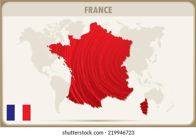  FRANCE map graphic,Vector.