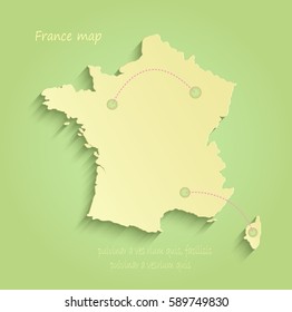 France map green yellow vector