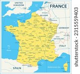 France Map - highly detailed vector illustration