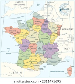 France Map - highly detailed vector illustration