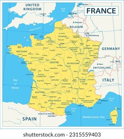 France Map - highly detailed vector illustration