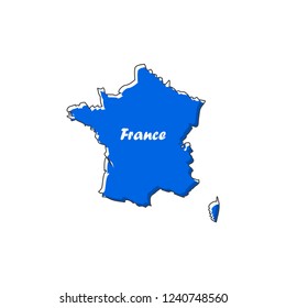 France map icon in a flat design. Vector illustration