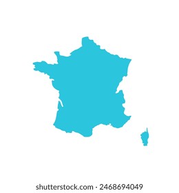 France map icon. Isolated on white background. 