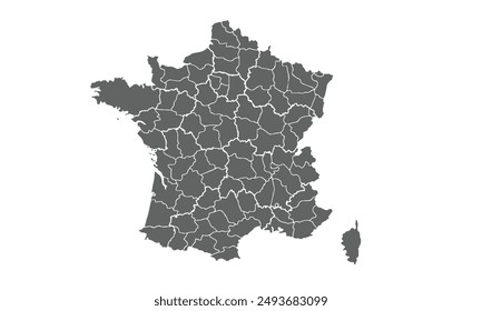 France map isolated on white background. for website layouts, background, education, precise, customizable, Travel worldwide, map silhouette backdrop, earth geography, political, reports.