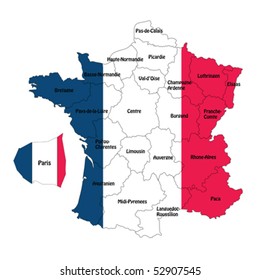 France Map Isolated on White Stock Vector Royalty Free
