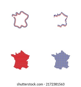 france map logo illustration design