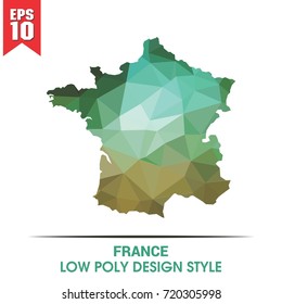 FRANCE MAP IN LOW POLY