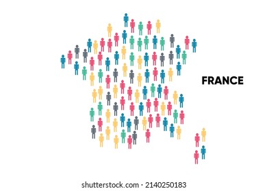 France Map Made By Group People Stock Vector (Royalty Free) 2140250183 ...