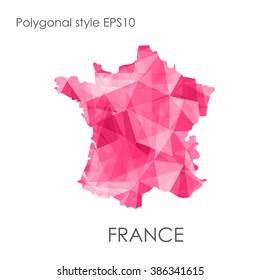 France map multicolor geometric polygonal design.