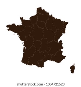 France map on white background vector.