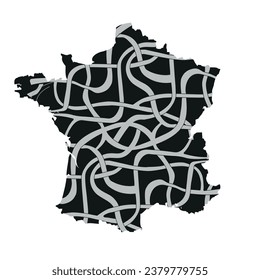 France map on white background. Abstract design.