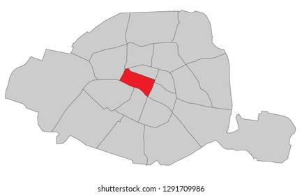 France - Map of Paris (high detailed)