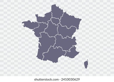 France Map pewter Color on White Background quality files Png