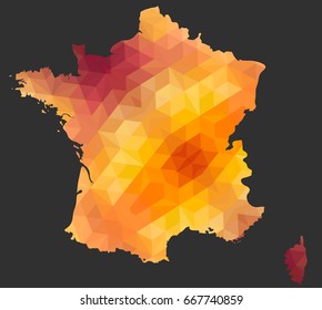 The France Map of Polygonal Style 