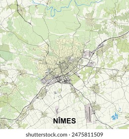 Nîmes, France map poster art