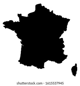 France Map Silhouette Black Vector illustration eps 10