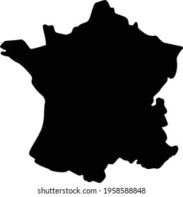 France map silhouette  vector isolated on white background