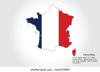 France Map stripes. Vector illustration Color on White Backgound