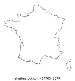 France map symbol shape, travel web flat concept icon symbol vector illustration .