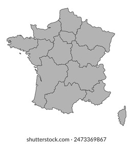 France map symbol shape, travel web flat concept icon symbol vector illustration .