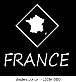 France map, France - Touristic Greeting Card,logo. design for t-shirt, promo flyer.