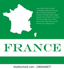 France map, France - Touristic Greeting Card,logo. design for t-shirt, promo flyer.