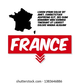 France map, France - Touristic Greeting Card,logo. design for t-shirt, promo flyer.