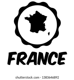 France map, France - Touristic Greeting Card,logo. design for t-shirt, promo flyer.