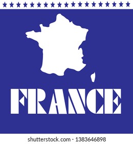 France map, France - Touristic Greeting Card,logo. design for t-shirt, promo flyer.