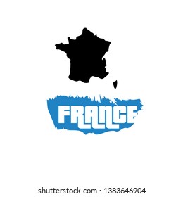 France map, France - Touristic Greeting Card,logo. design for t-shirt, promo flyer.