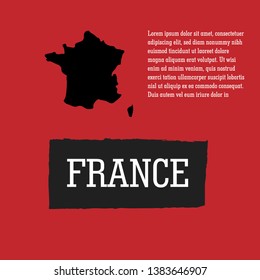 France map, France - Touristic Greeting Card,logo. design for t-shirt, promo flyer.