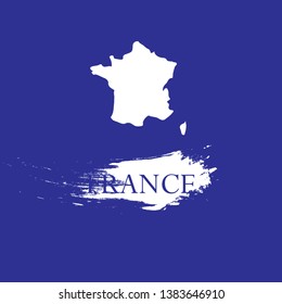 France map, France - Touristic Greeting Card,logo. design for t-shirt, promo flyer.