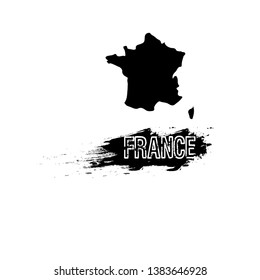 France map, France - Touristic Greeting Card,logo. design for t-shirt, promo flyer.