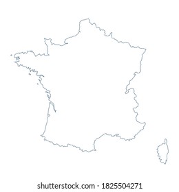 France Map - Vector Contour illustration