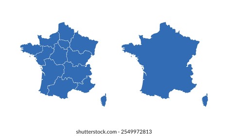 Icono de Vector de mapa de Francia. Mapa colorido minimalista de Francia.