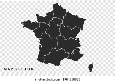 France map vector, isolated on transparent background
